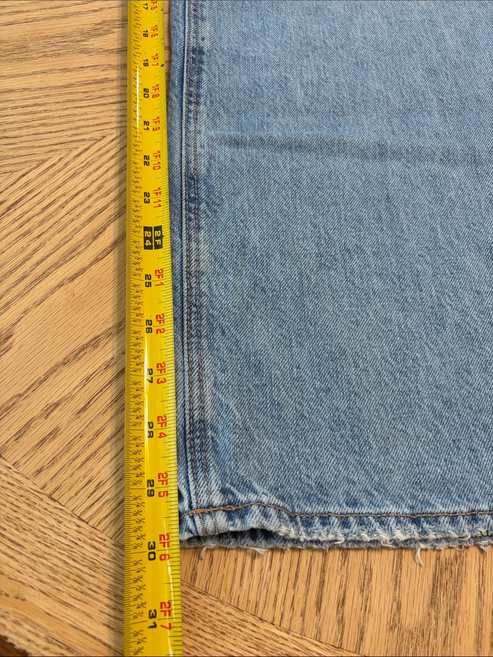 American Eagle Outfitters Skater Two Toned Wide-Leg Distressed Jeans 12 - Picture 9 of 13